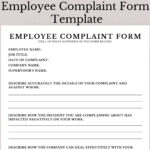 Employee Complaint Form Template, Editable Employee Complaint Form With Regard To Complaint Form Sample Template