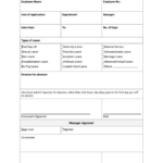 Employee Leave Application Form For Hr   Leave Application Form Pertaining To Leave Form Sample Template