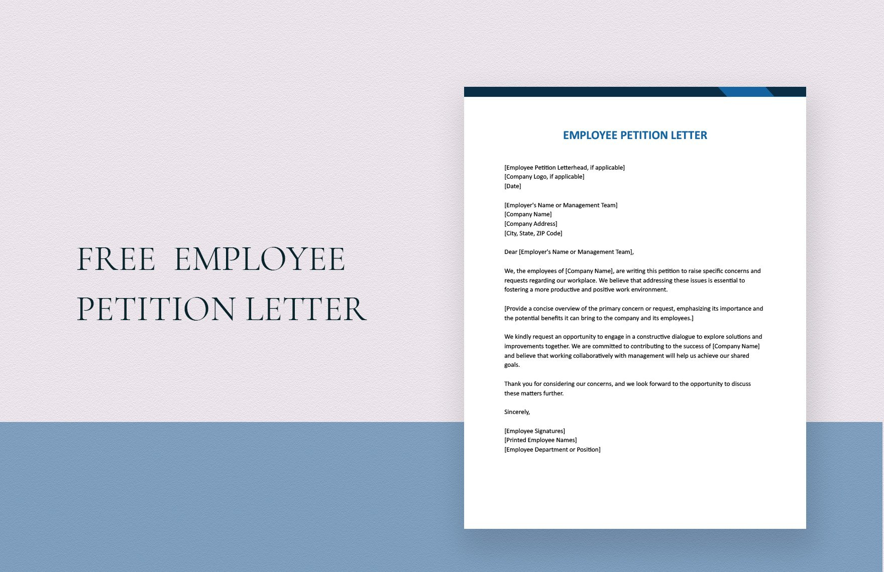 Employee Petition Letter In Word, Google Docs - Download throughout Sample Petition Letter Template