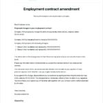 Employment Contract Amendment Template   Free To Use In Contract Amendment Template Sample