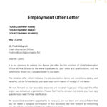 Employment Offer Letter Template   Edit Online & Download Example Intended For Job Offer Letter Template Sample