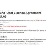 End User License Agreement (Eula) | Notion Template For Eula Sample Template