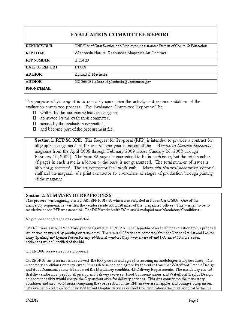 Evaluation Committee Report | Templates At Allbusinesstemplates inside Committee Report Sample Template