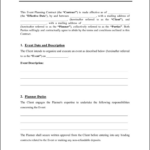 Event Planning Contract Template Sample   Bunnydoc With Regard To Event Planner Contract Sample Template