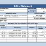 Excel Of Billing Statement.xlsx | Wps Free Templates Pertaining To Sample Billing Statement Template