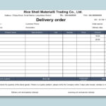 Excel Of Delivery Order.xlsx | Wps Free Templates With Delivery Order Sample Template