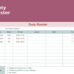 Excel Of Duty Roster Form.xlsx | Wps Free Templates Regarding Duty Roster Sample Template