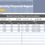 Excel Of Monthly Financial Report.xlsx | Wps Free Templates Pertaining To Financial Report Sample Template