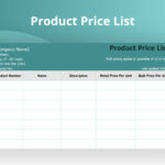 Excel Of Product Price List.xlsx | Wps Free Templates Inside Price List Sample Template