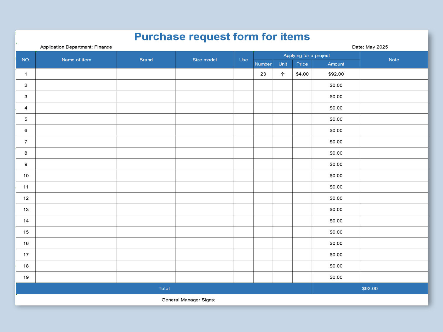 Excel Of Purchase Request Form For Items.xlsx | Wps Free Templates inside Product Sample Request Form Template