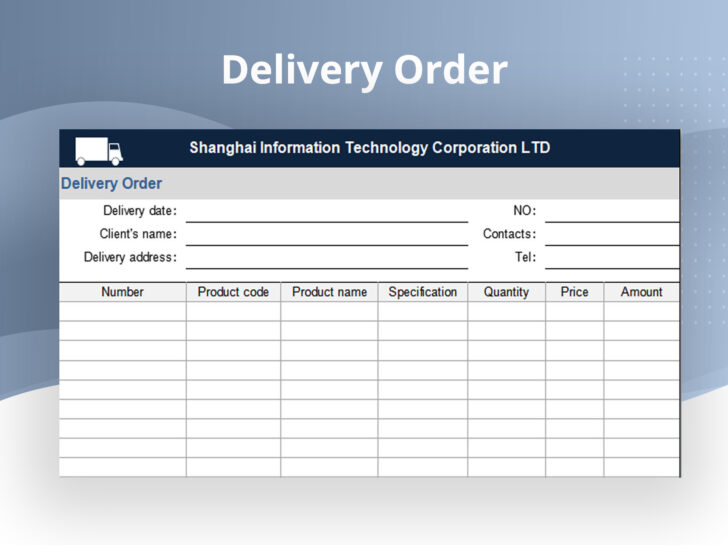 Delivery Order Sample Template