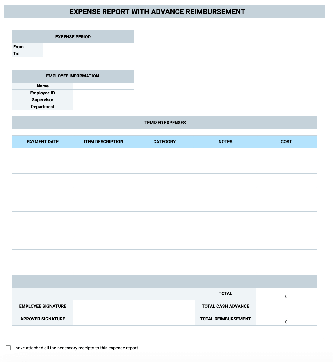 Expense Report Templates - Clockify™ throughout Expense Report Template Sample