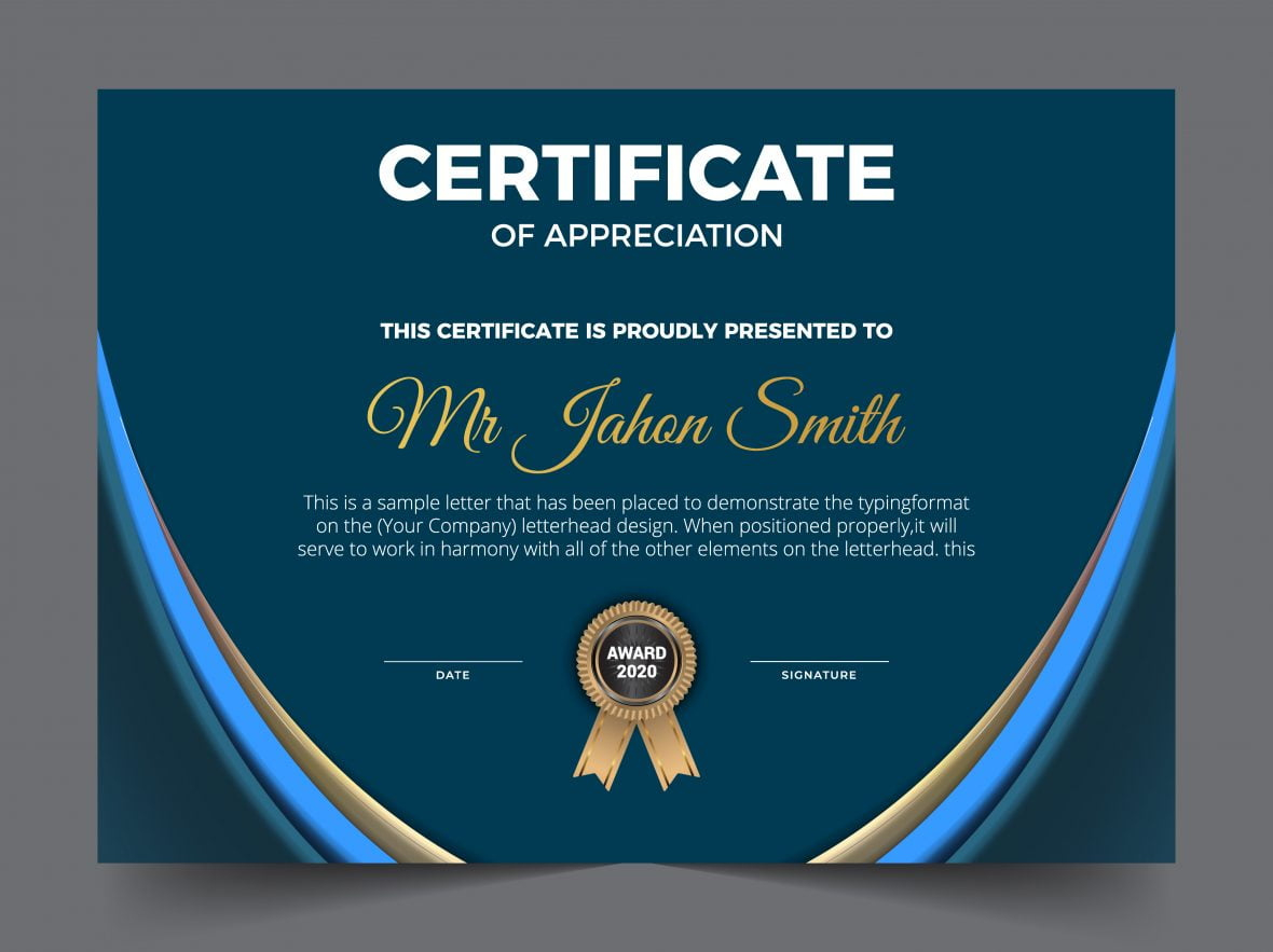 🤵🏿 ✌️ Free Certificate Of Appreciation Award Template throughout Award Sample Templates