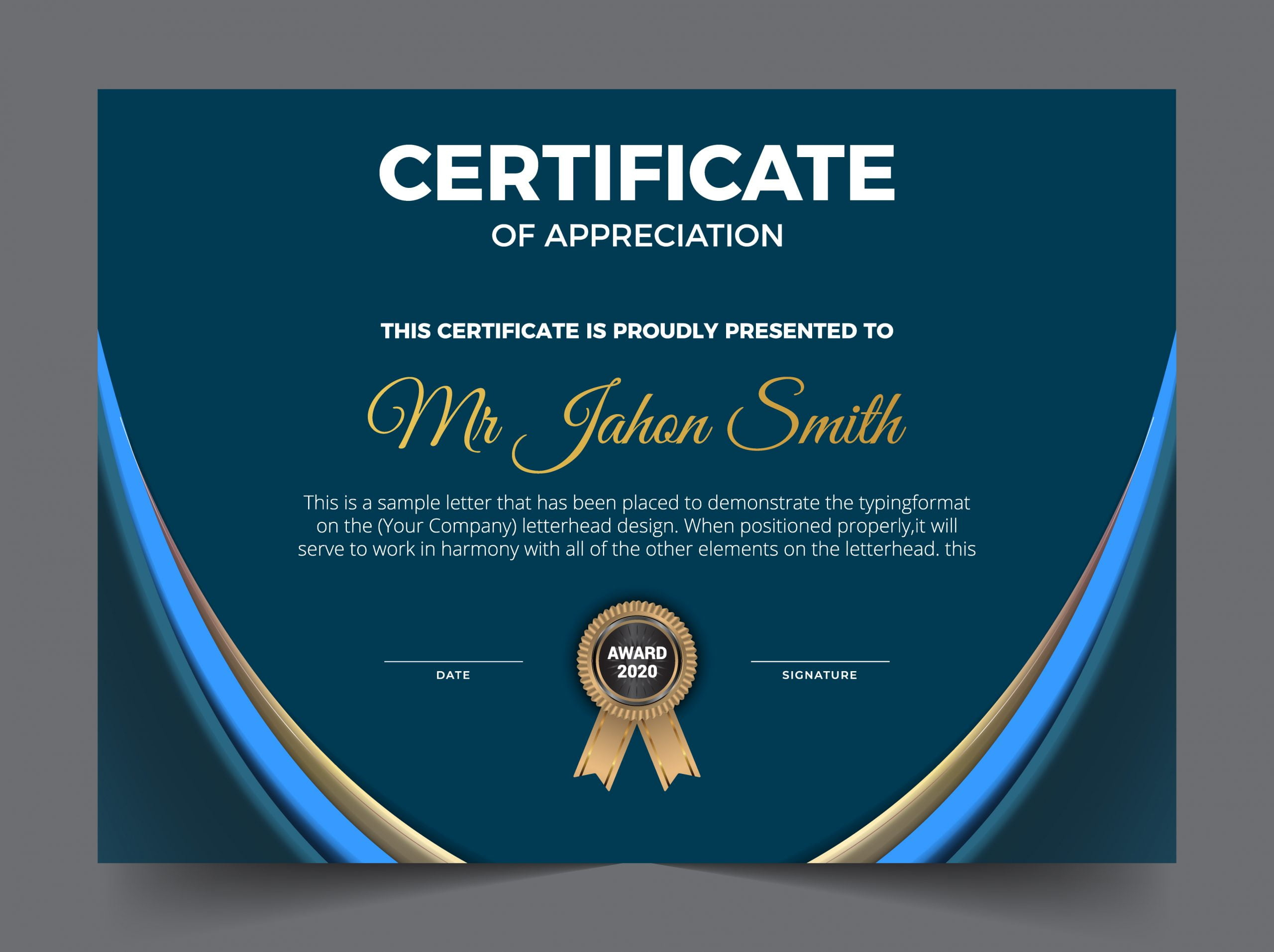 🤵🏿 ✌️ Free Certificate Of Appreciation Award Template within Certificate Of Appreciation Template Sample Free