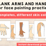 Face Paint Blank Arm Templates Pack Of 9 Arm Template Printable Intended For Arm Sample Templates