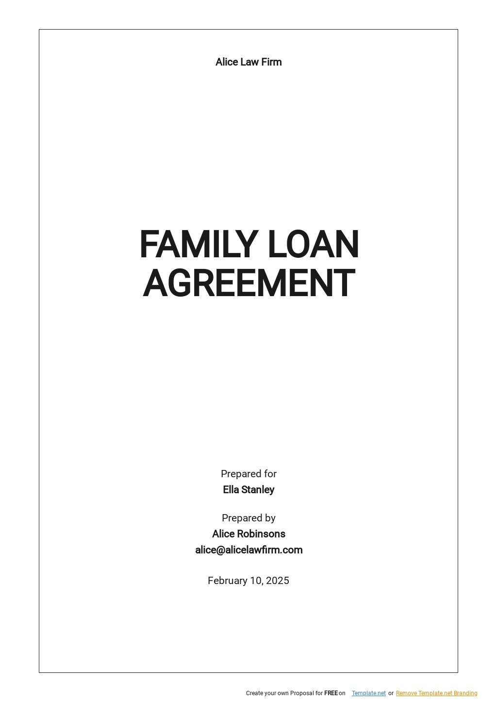 Family Loan Agreement Template In Word, Google Docs, Pages in Family Loan Agreement Sample Template