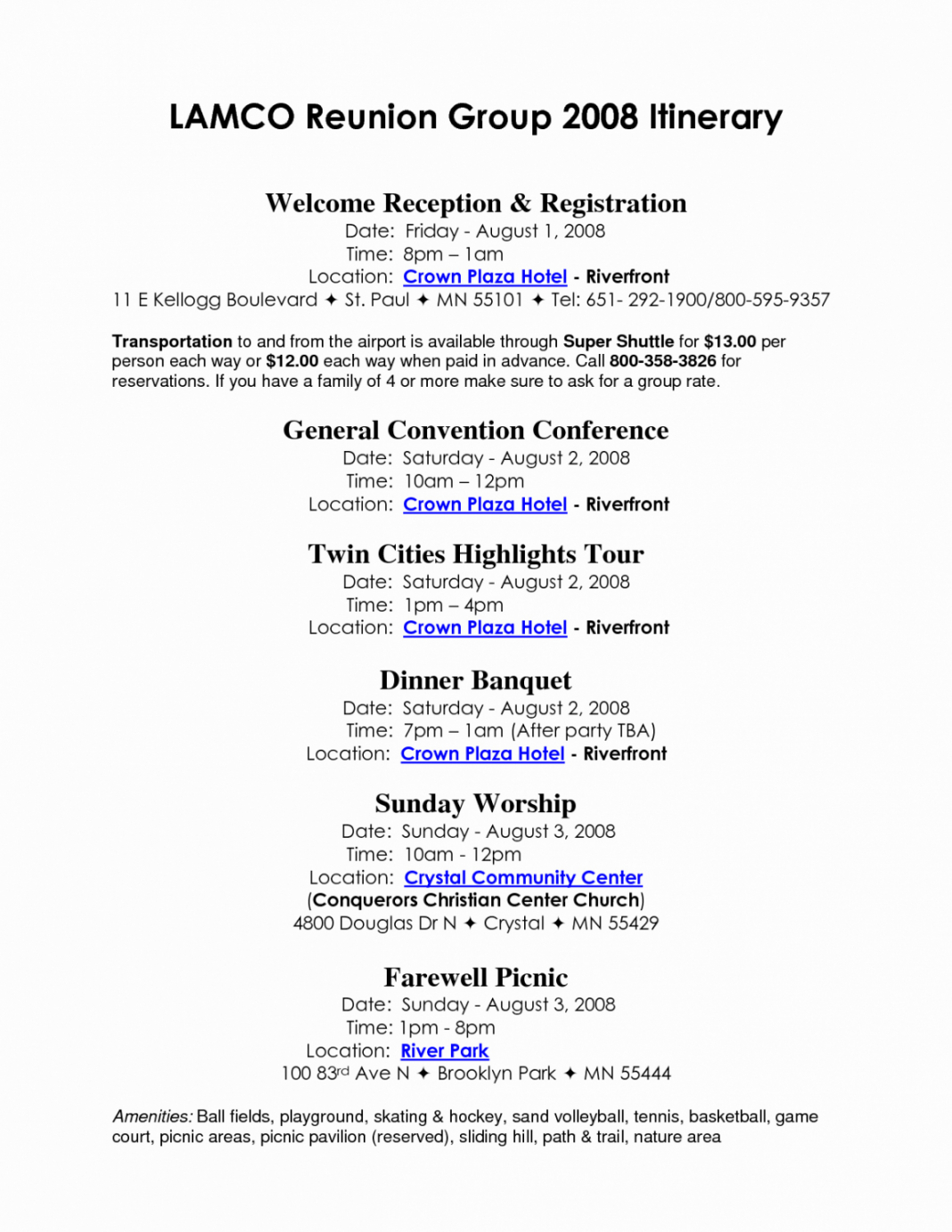 Family Reunion Agenda Template throughout Family Reunion Program Sample Templates