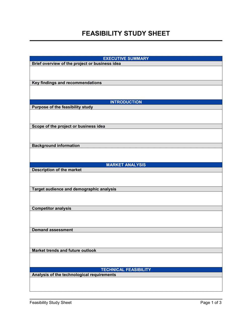 Feasibility Study Template 2024 [Download .Docx] | Business In A Box™ in Feasibility Study Sample Template