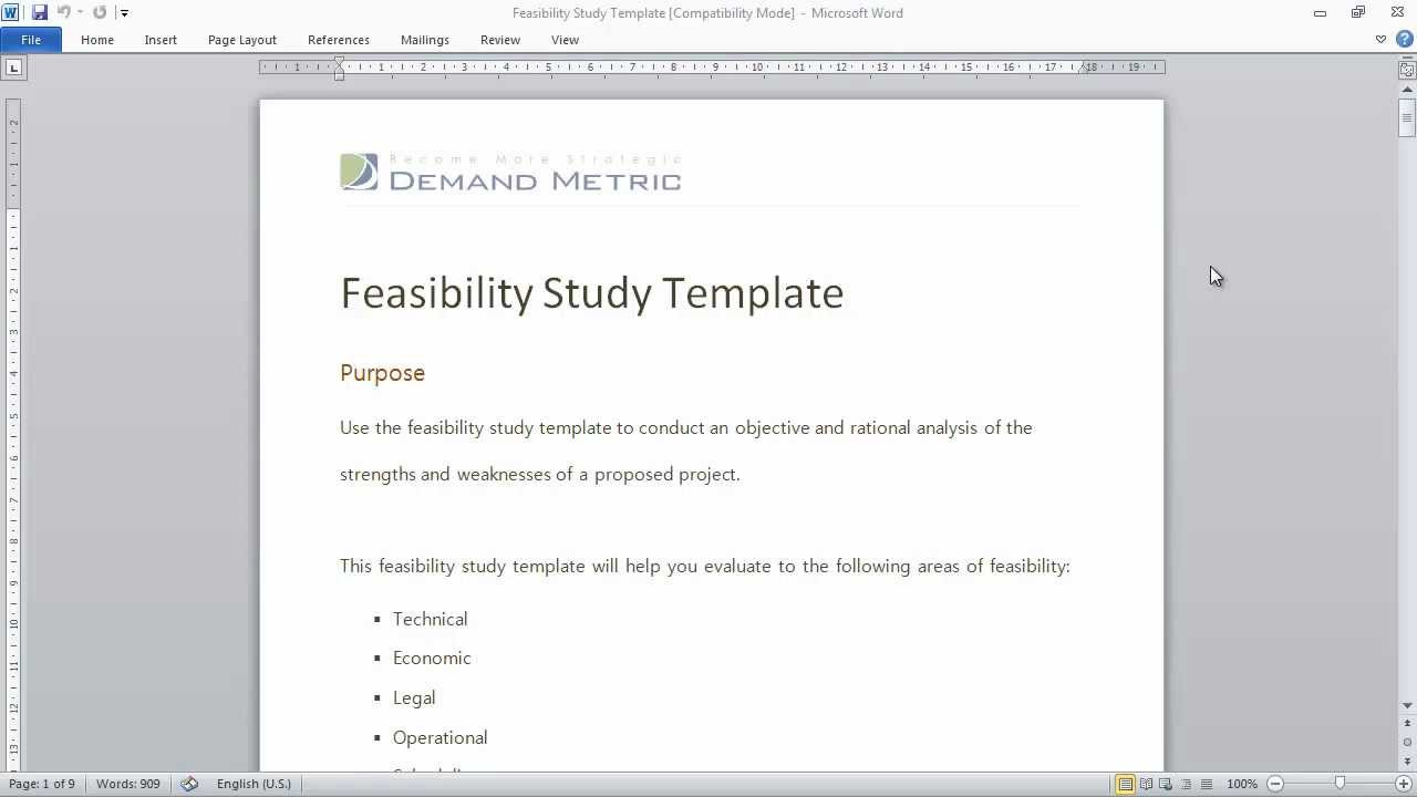 Feasibility Study Template within Feasibility Study Sample Template