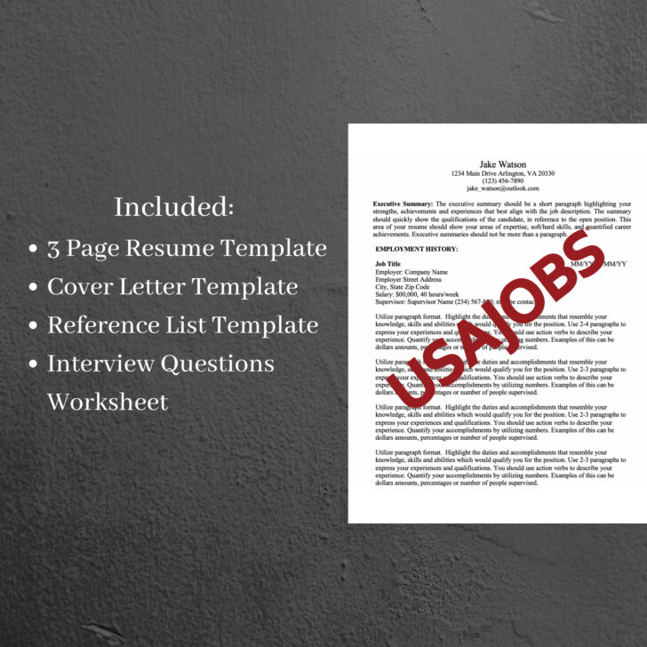 Federal Job Resume Sample Template