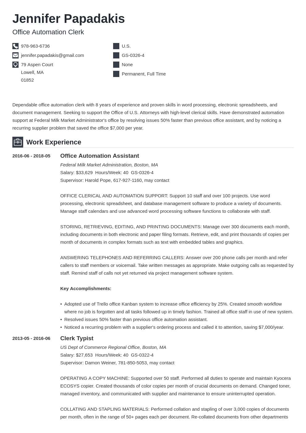 Federal Resume: Templates, Example, &amp;amp; What To Include pertaining to Federal Job Resume Sample Template