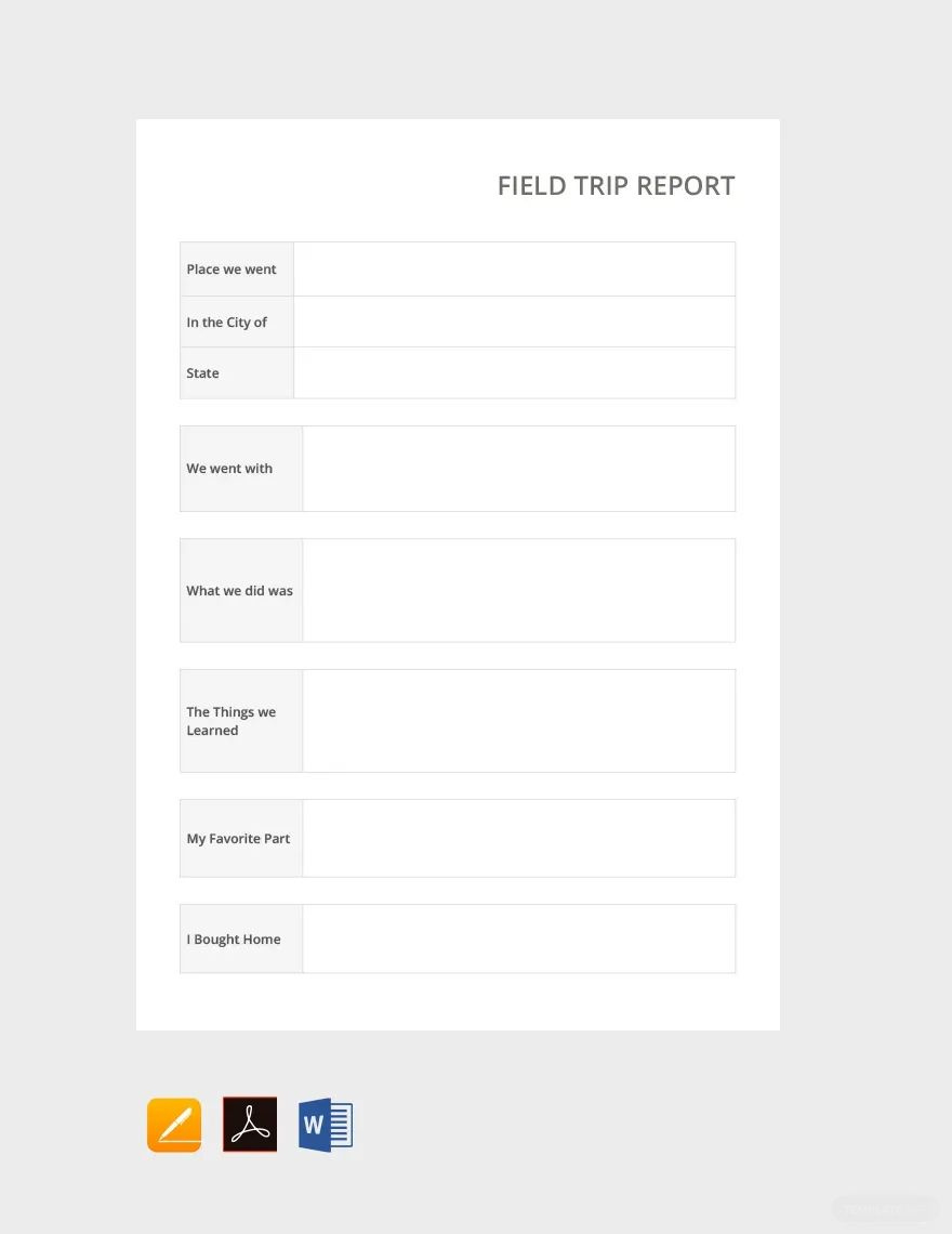 Field Trip Report Template In Word, Pages, Google Docs - Download with Sample Trip Report Template