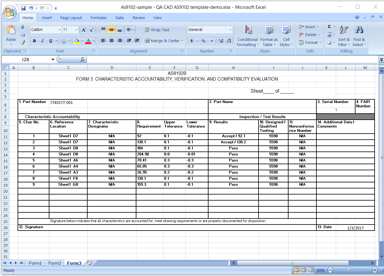 First Article Inspection Report Form (Download Free Sample Excel throughout Initial Sample Inspection Report Template