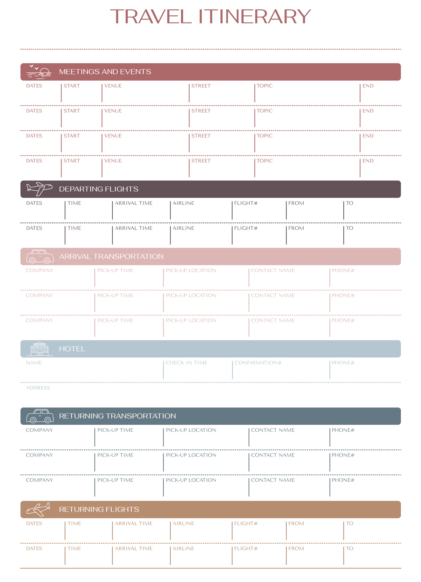 Flight Itinerary Free Google Docs Template - Gdoc.io pertaining to Flight Itinerary Template Sample