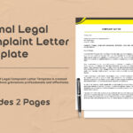 Formal Legal Complaint Letter Template In Word, Pdf, Google Docs Pertaining To Lawsuit Complaint Sample Template