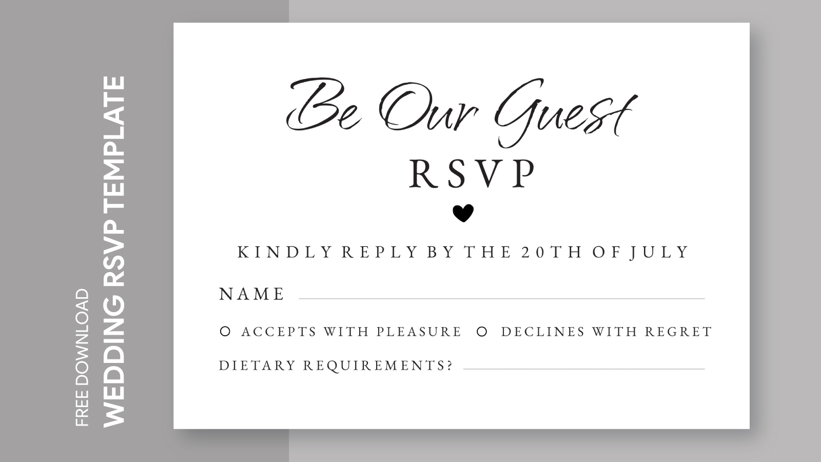 Formal Wedding Rsvp Free Google Docs Template - Gdoc.io pertaining to Rsvp Sample Template