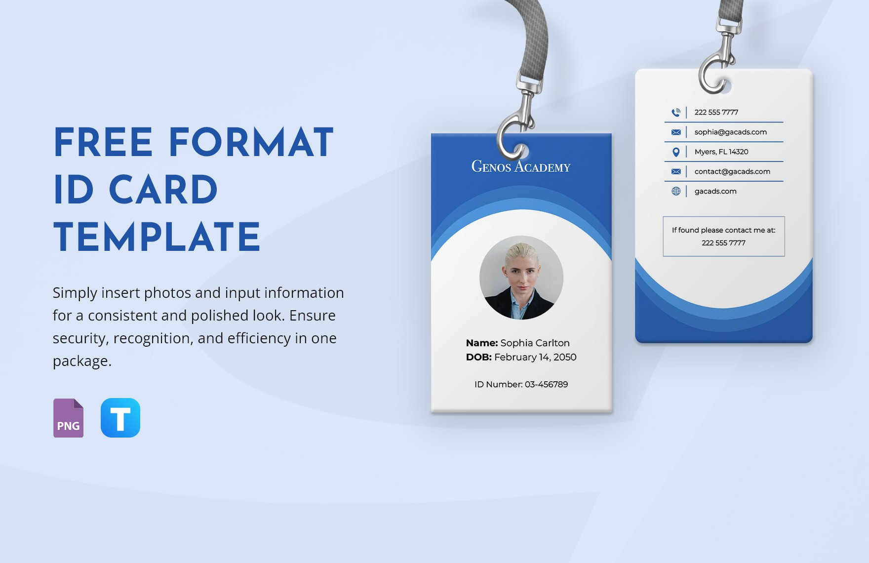 Format Id Card Template In Png - Download | Template for Identification Card Sample Template