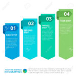 Four Steps Diagram Template With Numbers, Titles And Sample Text Inside Step Template With Circles And Numbers Sample