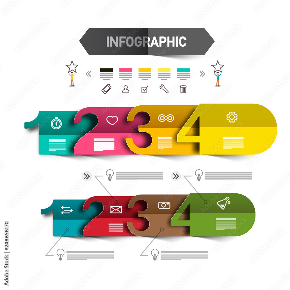 Four Steps Infographic Template With Icons And Sample Texts regarding Step Template With Circles And Numbers Sample