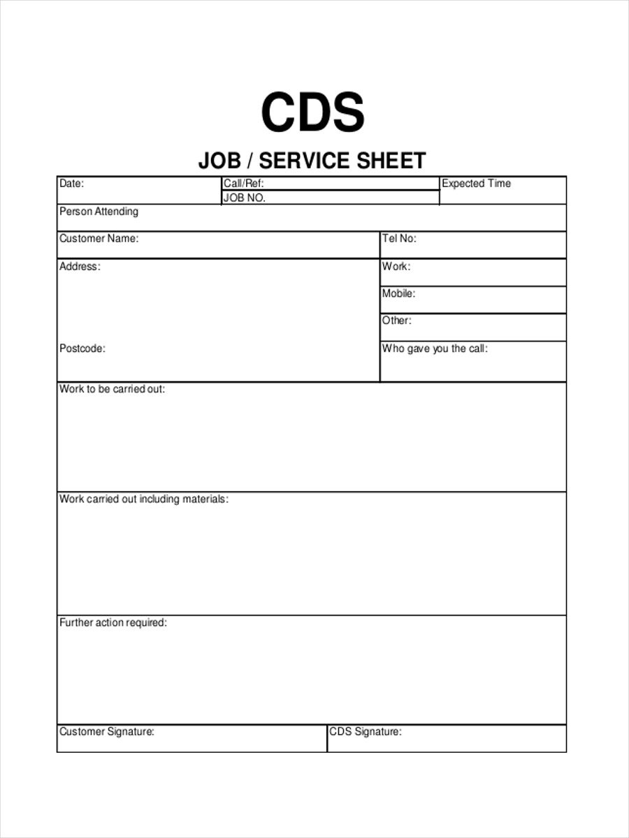 Free 10+ Job Sheet Examples &amp;amp; Samples In Google Docs Inside within Job Card Sample Template