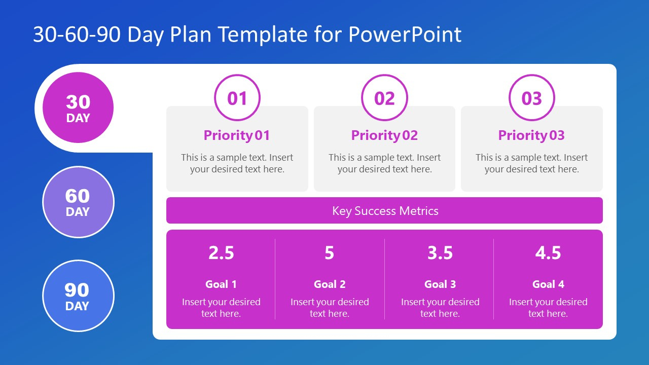 Free 30 60 90 Day Plan Powerpoint Template &amp;amp; Google Slides inside Sample 90-Day Plan Template