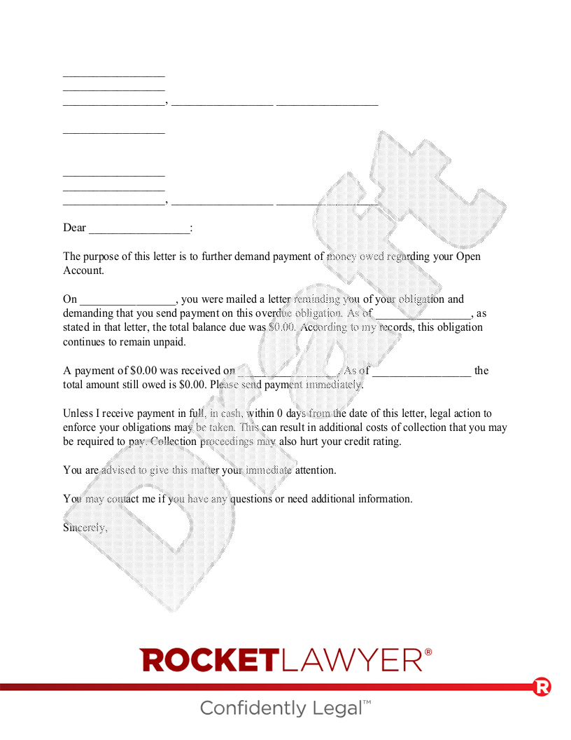 Free 60-Day Past Due Letter Template &amp;amp; Faqs - Rocket Lawyer in 60-Day Notice Letter Sample Template