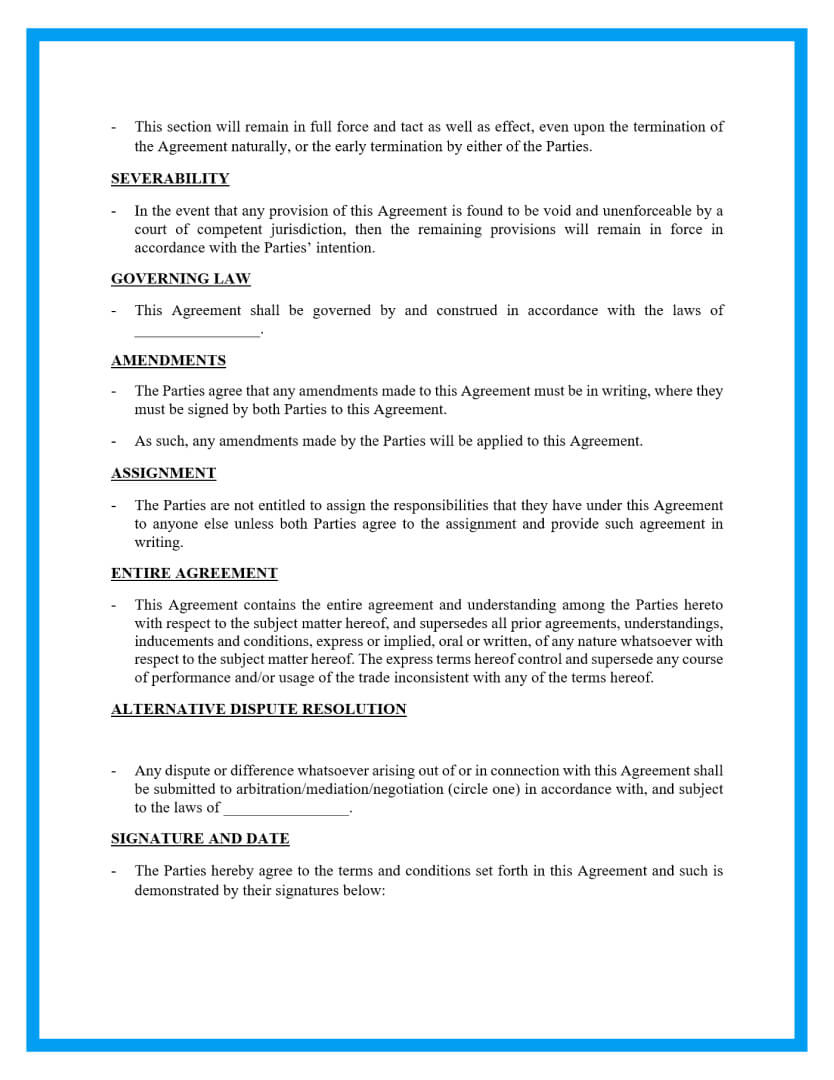 Free Agency Agreement Template For Download intended for Agency Agreement Template Sample