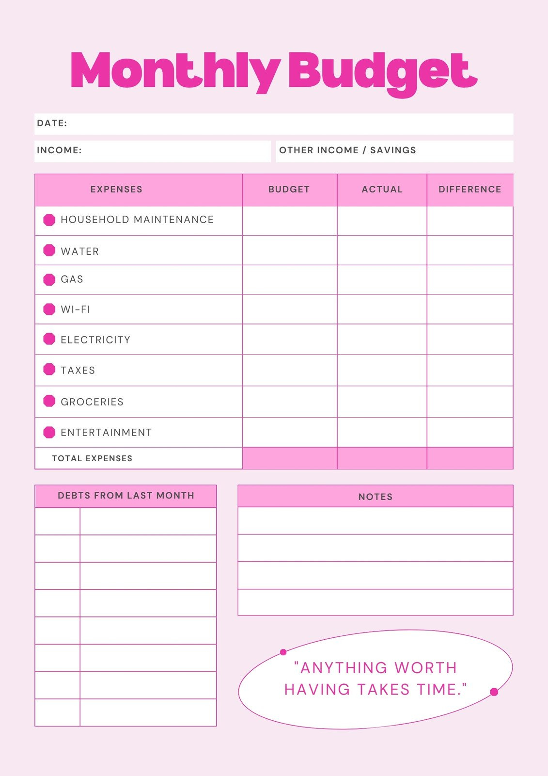 Free And Customizable Budget Templates pertaining to Budget Template Sample