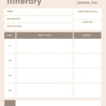 Free And Customizable Itinerary Planner Templates | Canva For Free Travel Itinerary Sample Templates