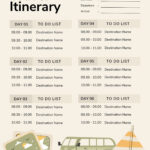 Free And Customizable Itinerary Planner Templates | Canva For Travel Itinerary Sample Template