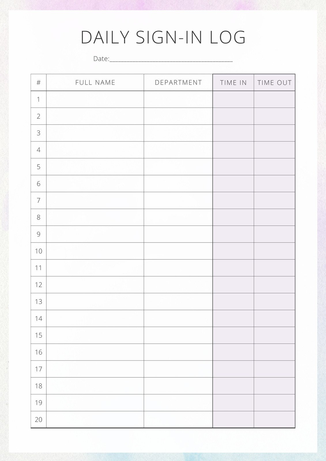 Free And Customizable Log Templates regarding Sample Activity Log Template