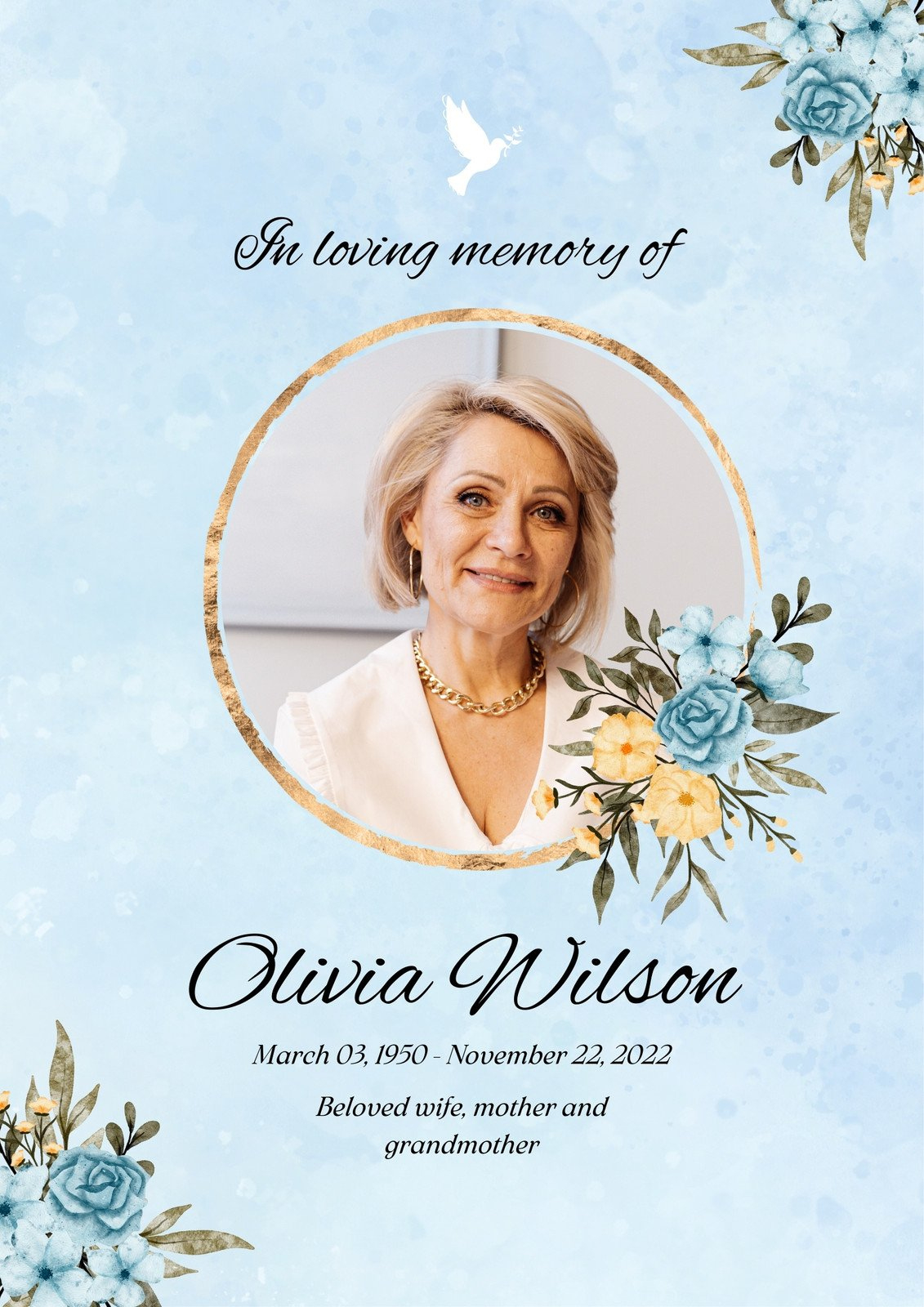 Free And Customizable Memorial Templates intended for Memorial Service Sample Templates