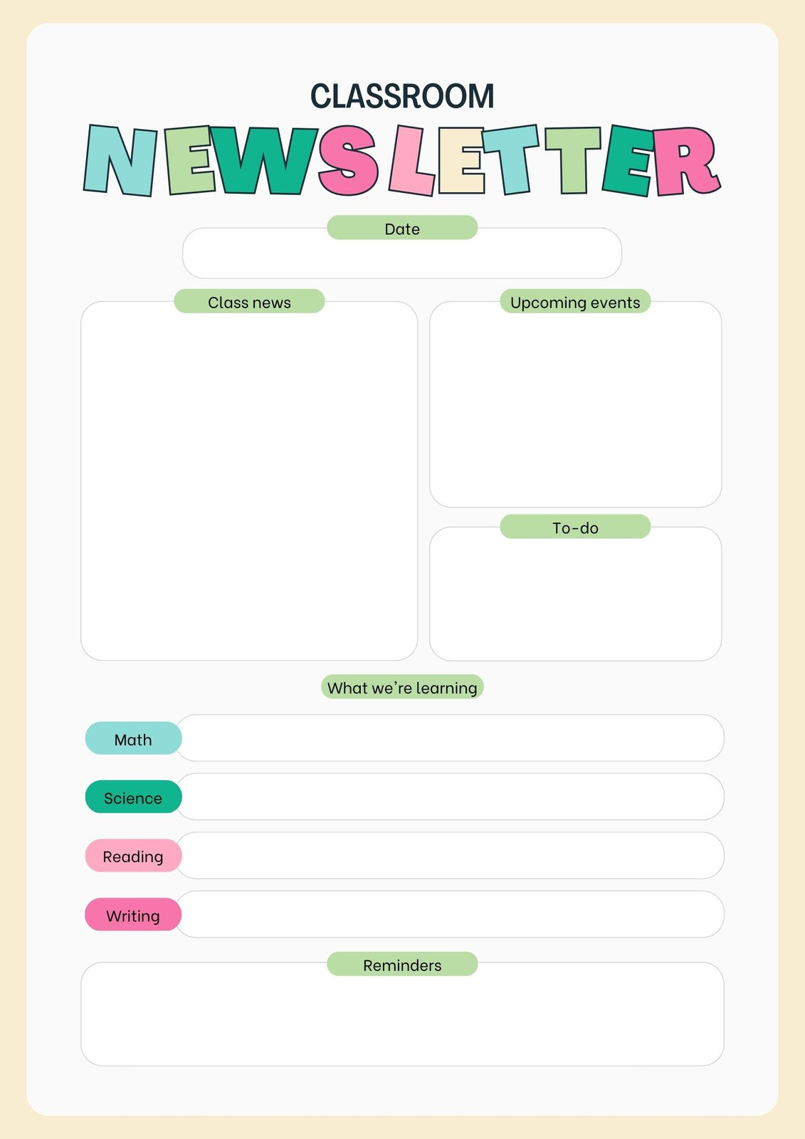 Free And Customizable Professional Newsletter Templates | Canva inside Free Newsletter Sample Templates