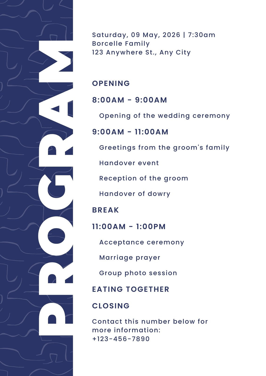 Free And Customizable Professional Program Templates | Canva with regard to Sample Banquet Program Template