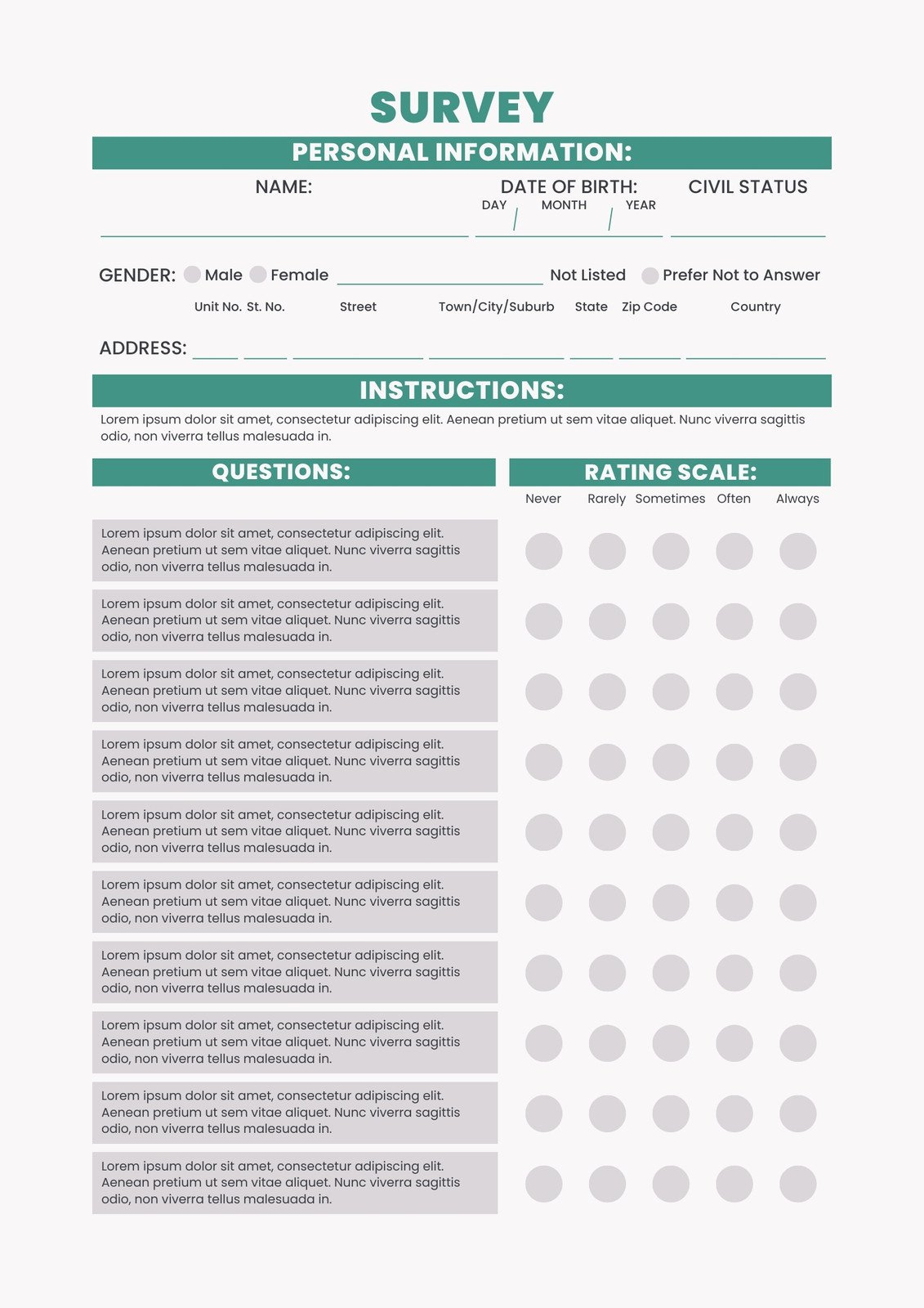 Free And Customizable Survey Templates intended for Customer Survey Sample Templates