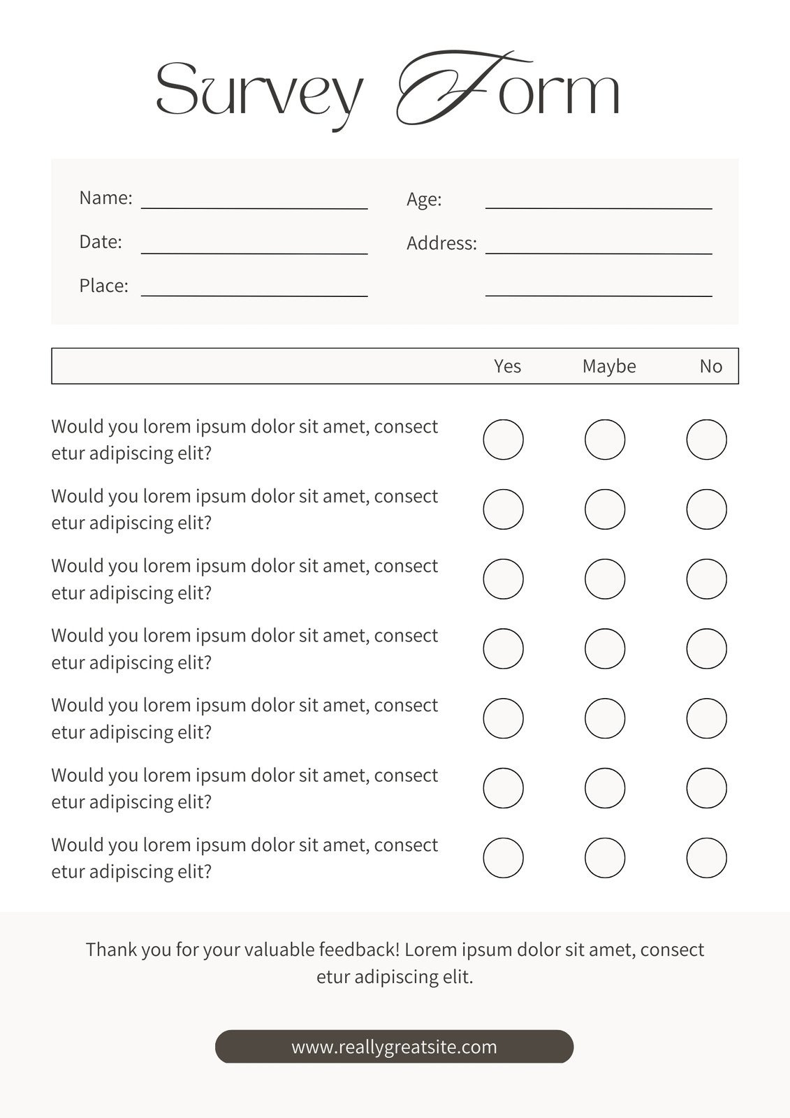 Free And Customizable Survey Templates pertaining to Customer Survey Sample Templates