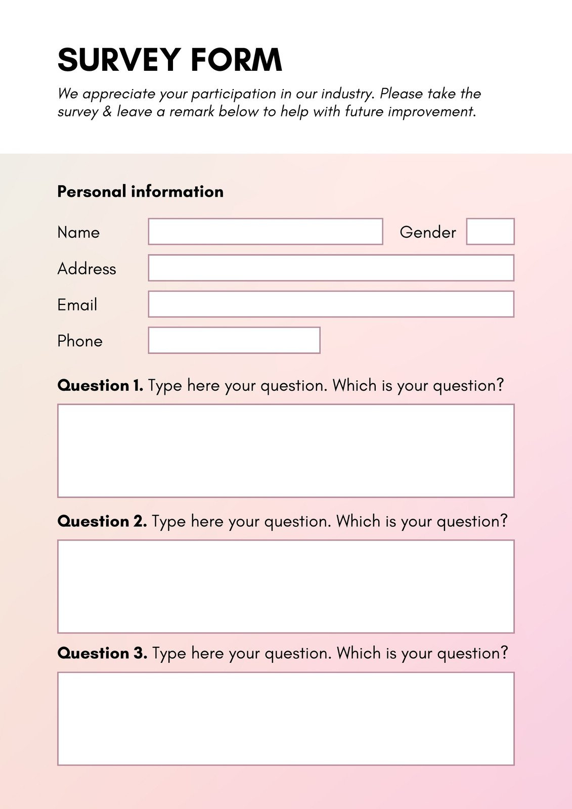 Free And Customizable Survey Templates within Customer Survey Sample Templates