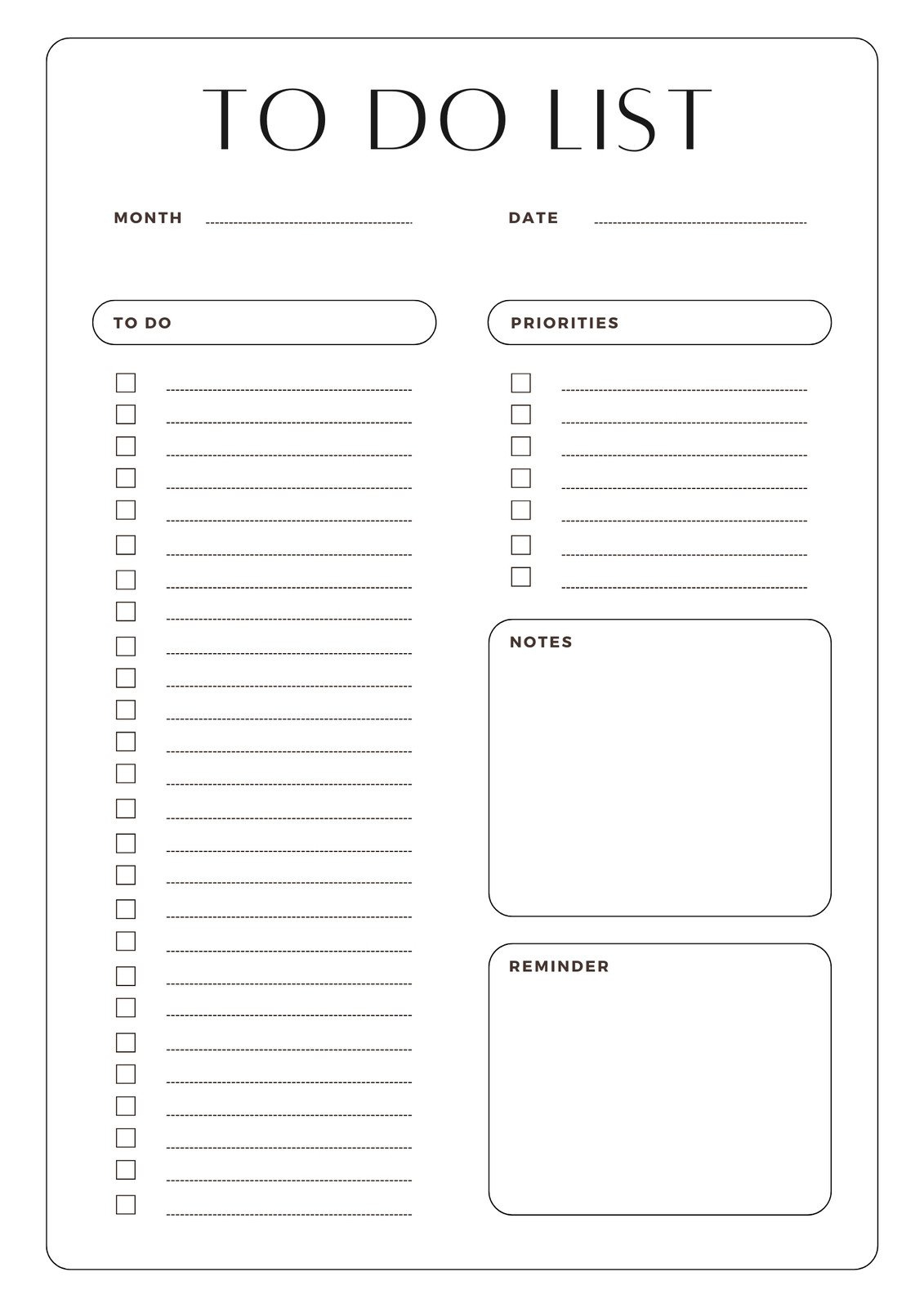 Free And Customizable To Do List Templates intended for To-Do List Sample Template