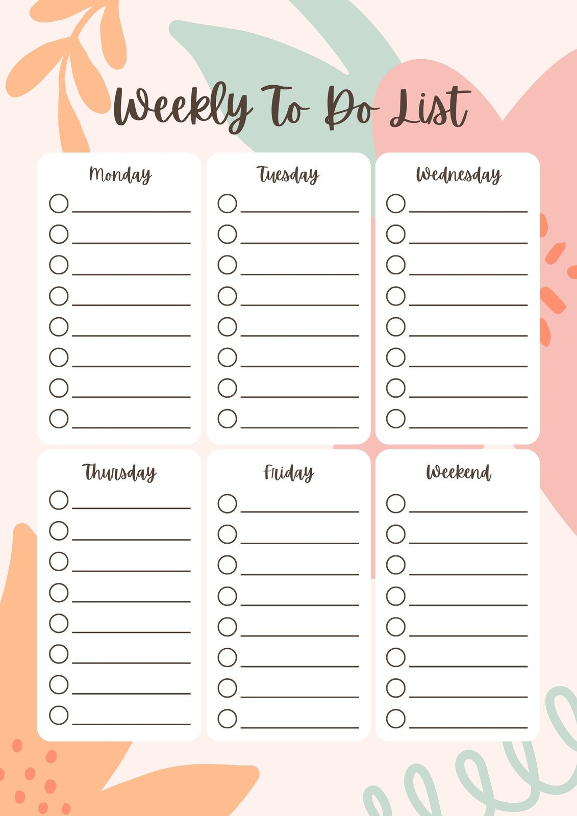 Free And Customizable To Do List Templates with To-Do List Sample Template