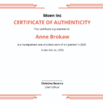 Free Authenticity Certificate Templates & Examples   Edit Online For Certificate Of Authenticity Sample Template